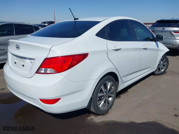 2017 Hyundai Accent SE with VIN KMHCT4AE7HU361814, listed as a IAAI auction lot 41711507 with 23,383 mi miles. Bid and sale history available at carsss.com. Image 4.