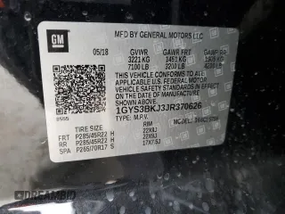 2018 Cadillac Escalade Luxury z VIN 1GYS3BKJ3JR370626, wystawiony jako Copart lot #86271134 z przebiegiem Nie podano mil oraz Szkody całkowita. Historia ofert i sprzedaży dostępna na DreamBid. Obrazek 14.