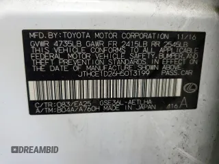 2017 Lexus IS 350 с VIN JTHCE1D26H5013199, выставлен на аукционе Copart как лот 56954735 с пробегом Не указан миль и Списание • Salvage title. История ставок и продаж доступна на DreamBid. Изображение 12.