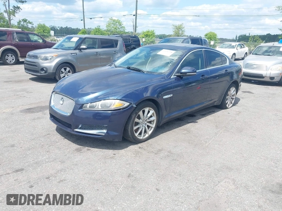 2013 Jaguar XF I4 RWD with VIN SAJWA0ES6DPS96674, listed as a IAAI auction lot 41594788 with 1 mi miles. Bid and sale history available at carsss.com. Image 2.