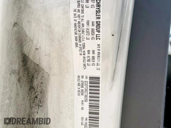 2012 FIAT 500 Pop with VIN 3C3CFFDR2CT382356, listed as a Copart auction lot 58162255 with 199,031 mi miles and Salvage title. Bid and sale history available at DreamBid. Image 12.
