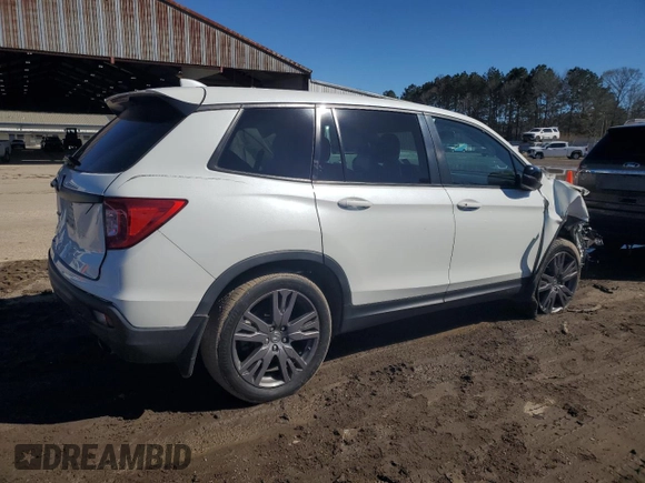 2021 Honda Passport EX-L with VIN 5FNYF7H53MB010829, listed as a Copart auction lot 46626435 with 75,810 mi miles and Salvage Title. Bid and sale history available at carsss.com. Image 3.