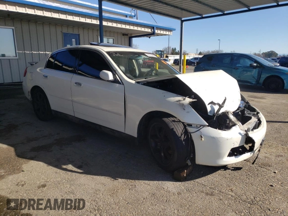 2003 Infiniti G35 w/Leather with VIN JNKCV51E73M001874, listed as a Copart auction lot 43723085 with Not Provided miles and Salvage Title. Bid and sale history available at carsss.com. Image 4.
