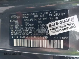 2022 Hyundai Palisade SEL with VIN KM8R4DHE3NU377999, listed as a IAAI auction lot 42258833 with 41,216 mi miles and . Bid and sale history available at DreamBid. Image 9.