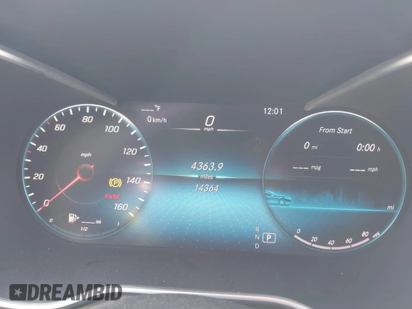 2020 Mercedes-Benz GLC with VIN WDC0G8EB1LF705695, listed as a IAAI auction lot 39381915 with 14,364 mi miles. Bid and sale history available at carsss.com. Image 7.