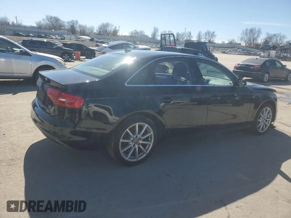 2015 Audi A4 Premium Plus with VIN WAUFFAFL5FN024562, listed as a Copart auction lot 48058595 with 0 mi miles and Salvage Title. Bid and sale history available at carsss.com. Image 3.