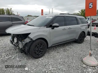 2025 Kia Carnival SX with VIN KNDNE5K33S6457526, listed as a Copart auction lot 73565654 with 2,188 mi miles and Salvage Title. Bid and sale history available at carsss.com. Image 1.