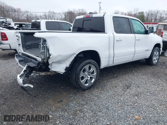 2020 Ram 1500 Big Horn with VIN 1C6SRFFT7LN407136, listed as a IAAI auction lot 41910266 with 21,703 mi miles. Bid and sale history available at carsss.com. Image 4.