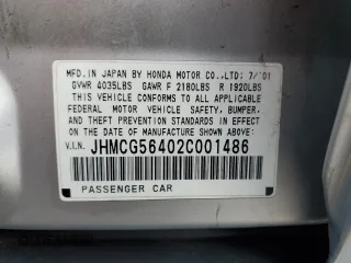 2002 Honda Accord LX z VIN JHMCG56402C001486, wystawiony jako Copart lot #56122905 z przebiegiem 158 274 mil mil oraz Szkoda całkowita • Salvage title. Historia ofert i sprzedaży dostępna na DreamBid. Obrazek 12.