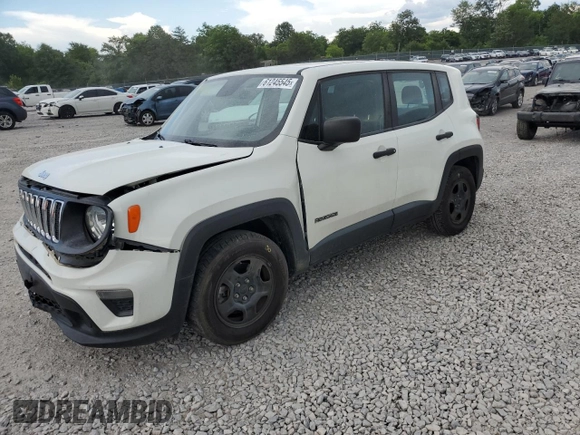 2020 Jeep Renegade Sport с VIN ZACNJAAB2LPL02782, выставлен на аукционе Copart как лот 61245545 с пробегом 51 009 миль миль и Списание • Salvage title. История ставок и продаж доступна на DreamBid. Изображение 1.