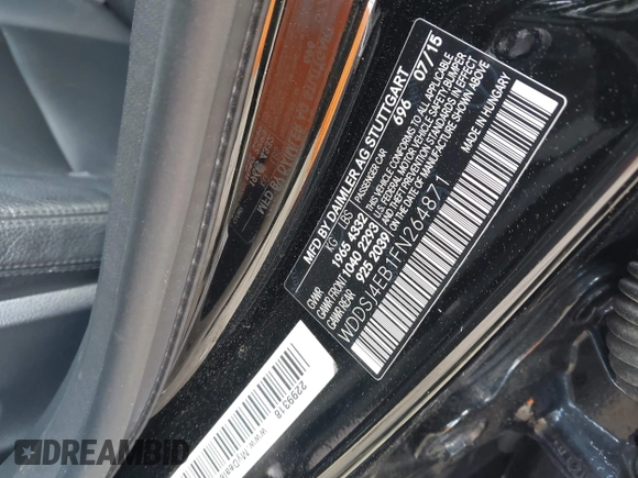 2015 Mercedes-Benz CLA 250 with VIN WDDSJ4EB1FN264871, listed as a IAAI auction lot 41946936 with 122,119 mi miles and . Bid and sale history available at DreamBid. Image 9.