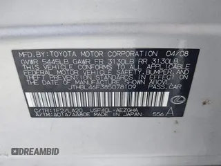 2008 Lexus LS 460 с VIN JTHBL46F385078109, выставлен на аукционе IAAI как лот 42325663 с пробегом Не указан миль и . История ставок и продаж доступна на DreamBid. Изображение 9.