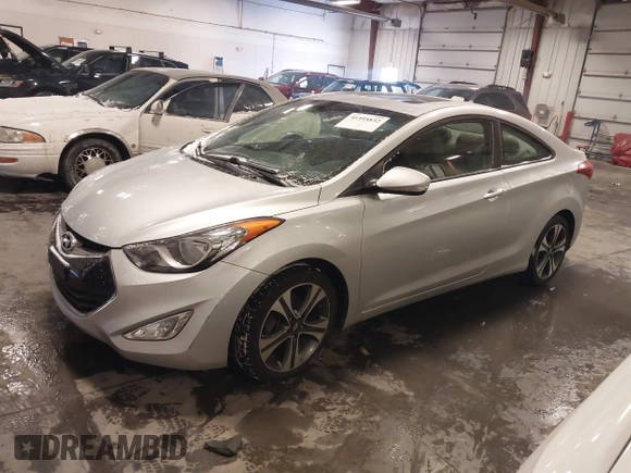 2013 Hyundai Elantra Coupe SE with VIN KMHDH6AEXDU022783, listed as a IAAI auction lot 41595832 with 153,330 mi miles. Bid and sale history available at carsss.com. Image 2.