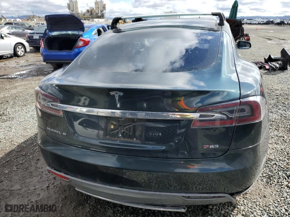 2012 Tesla Model S Performance with VIN 5YJSA1DP8CFP02379, listed as a Copart auction lot 48597725 with NaN miles and Salvage Title. Bid and sale history available at carsss.com. Image 6.