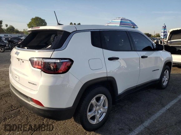 2022 Jeep Compass Sport with VIN 3C4NJCAB3NT164244, listed as a Copart auction lot 79576414 with 41,372 mi miles and Salvage Title. Bid and sale history available at carsss.com. Image 3.