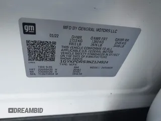 2022 Cadillac XT6 Premium Luxury z VIN 1GYKPDRS3NZ124924, wystawiony jako IAAI lot #42215418 z przebiegiem 32 368 mil mil oraz . Historia ofert i sprzedaży dostępna na DreamBid. Obrazek 9.