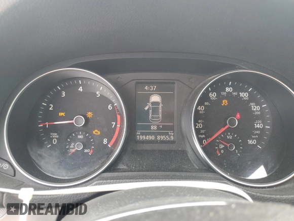 2017 Volkswagen Passat S with VIN 1VWAT7A30HC048893, listed as a Copart auction lot 55266315 with 199,490 mi miles and Salvage title. Bid and sale history available at DreamBid. Image 9.