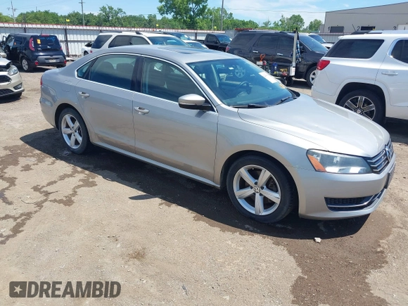 2013 Volkswagen Passat SE with VIN 1VWBP7A37DC140683, listed as a IAAI auction lot 42245864 with 125,898 mi miles and . Bid and sale history available at DreamBid. Image 1.