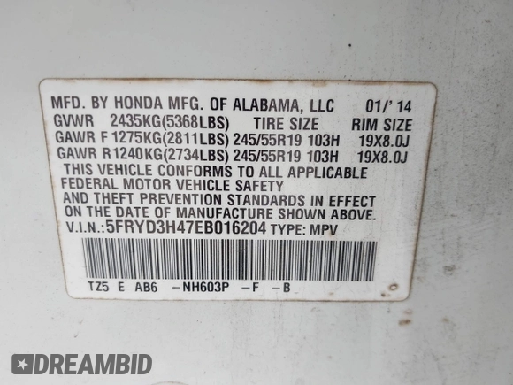 2014 Acura MDX Technology z VIN 5FRYD3H47EB016204, wystawiony jako IAAI lot #42380816 z przebiegiem 141 369 mil mil oraz . Historia ofert i sprzedaży dostępna na DreamBid. Obrazek 9.
