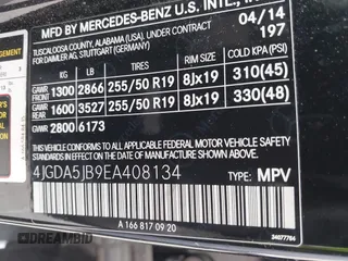 2014 Mercedes-Benz M 350 with VIN 4JGDA5JB9EA408134, listed as a IAAI auction lot 42064798 with 118,838 mi miles and . Bid and sale history available at carsss.com. Image 9.