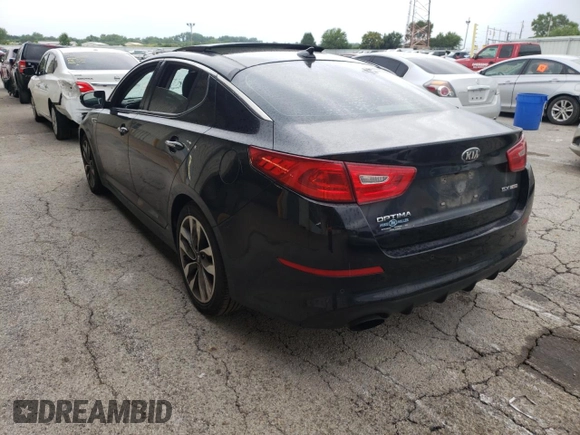 2015 Kia Optima SXL Turbo with VIN 5XXGR4A64FG365125, listed as a Copart auction lot 48464265 with Not Provided miles and Non Repairable. Bid and sale history available at DreamBid. Image 3.