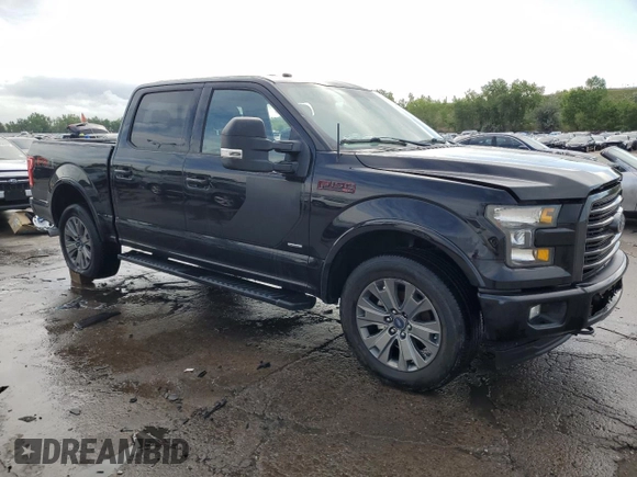 2017 Ford F-150 XL with VIN 1FTEW1EG2HFB10265, listed as a Copart auction lot 59594285 with 125,606 mi miles and Salvage title. Bid and sale history available at DreamBid. Image 4.