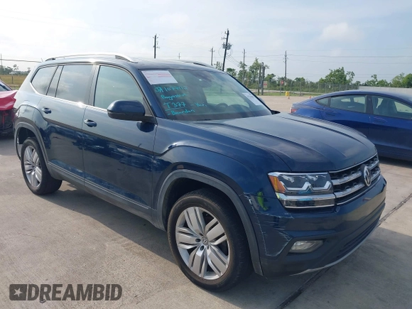 2019 Volkswagen Atlas SE with VIN 1V2WR2CA8KC618988, listed as a IAAI auction lot 42212845 with 60,481 mi miles and . Bid and sale history available at DreamBid. Image 1.