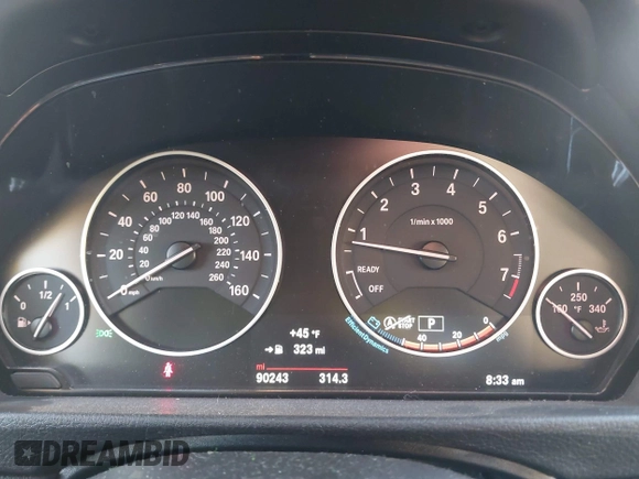 2016 BMW 3 Series 328i xDrive with VIN WBA8E3G52GNT79021, listed as a IAAI auction lot 41768482 with 90,243 mi miles. Bid and sale history available at carsss.com. Image 7.