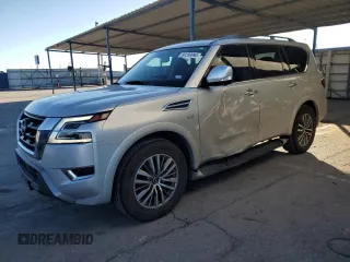 2021 Nissan Armada SL with VIN JN8AY2BA3M9373974, listed as a Copart auction lot 80250994 with 80,141 mi miles and Salvage Title. Bid and sale history available at carsss.com. Image 1.