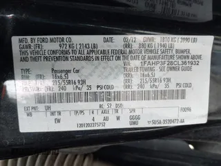 2012 Ford Focus SE with VIN 1FAHP3F28CL361932, listed as a IAAI auction lot 42142318 with 135,179 mi miles and . Bid and sale history available at carsss.com. Image 9.
