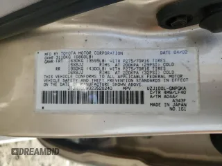 2002 Lexus LX 470 z VIN JTJHT00W323520240, wystawiony jako Copart lot #46495595 z przebiegiem 187 788 mil mil oraz Szkoda całkowita • Salvage title. Historia ofert i sprzedaży dostępna na DreamBid. Obrazek 15.