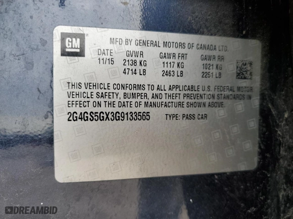2016 Buick Regal Premium II with VIN 2G4GS5GX3G9133565, listed as a Copart auction lot 42529015 with NaN miles and Salvage Title. Bid and sale history available at carsss.com. Image 14.