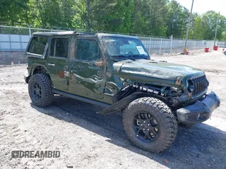 2024 Jeep Wrangler Willys z VIN 1C4PJXDG8RW236725, wystawiony jako IAAI lot #39128397 z przebiegiem 50 mil mil oraz . Historia ofert i sprzedaży dostępna na DreamBid. Obrazek 1.