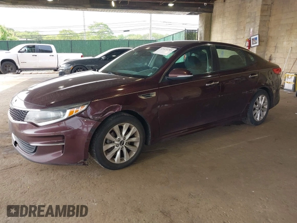 2016 Kia Optima LX with VIN 5XXGT4L32GG021055, listed as a IAAI auction lot 42424285 with 285,318 mi miles and . Bid and sale history available at DreamBid. Image 2.