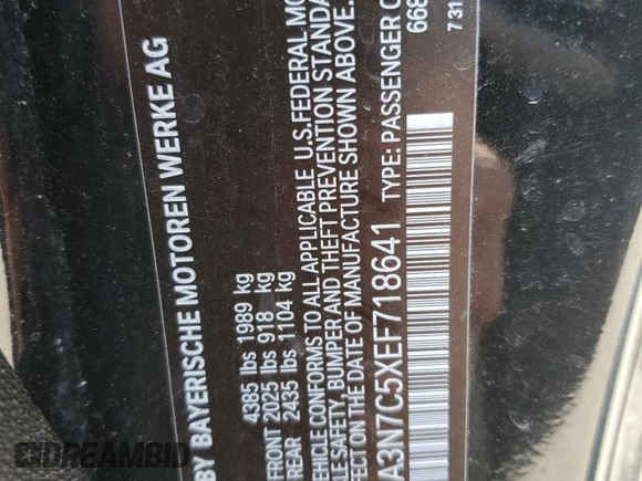 2014 BMW 4 Series 428i с VIN WBA3N7C5XEF718641, выставлен на аукционе Copart как лот 54150455 с пробегом 113 467 миль миль и Списание • Salvage title. История ставок и продаж доступна на DreamBid. Изображение 12.