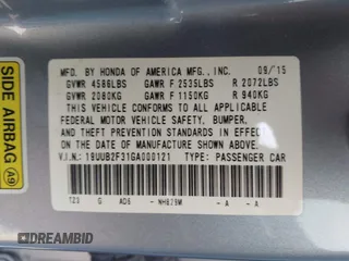 2016 Acura TLX V6 z VIN 19UUB2F31GA000121, wystawiony jako IAAI lot #42108921 z przebiegiem 88 077 mil mil oraz . Historia ofert i sprzedaży dostępna na DreamBid. Obrazek 9.
