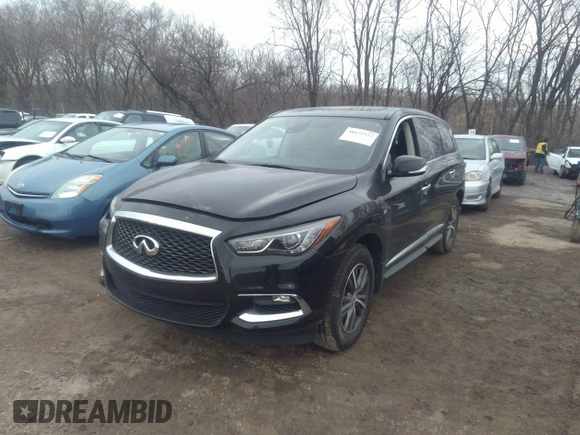 2019 Infiniti QX60 LUXE with VIN 5N1DL0MN0KC549550, listed as a IAAI auction lot 41622372 with 67,263 mi miles. Bid and sale history available at carsss.com. Image 2.