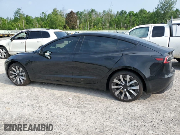 2025 Tesla Model 3 Long Range с VIN 5YJ3E1EB7SF900896, выставлен на аукционе Copart как лот 60446345 с пробегом 5 040 миль миль и Списание • Salvage title. История ставок и продаж доступна на DreamBid. Изображение 2.