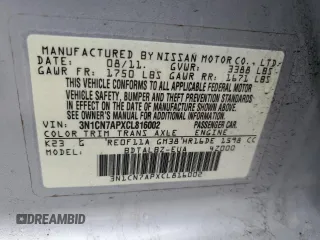 2012 Nissan Versa S z VIN 3N1CN7APXCL816002, wystawiony jako Copart lot #49552405 z przebiegiem 90 082 mil mil oraz Czysty tytuł • Clean title. Historia ofert i sprzedaży dostępna na DreamBid. Obrazek 12.