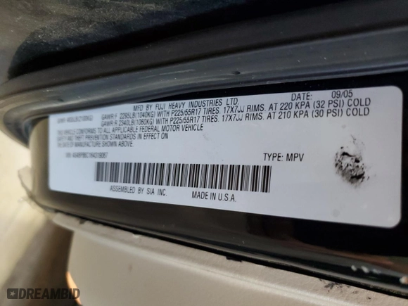 2006 Subaru Legacy Wagon Outback 3.0 R L.L. Bean with VIN 4S4BP86C164319067, listed as a Copart auction lot 75139044 with 175,335 mi miles and Salvage Title. Bid and sale history available at carsss.com. Image 15.