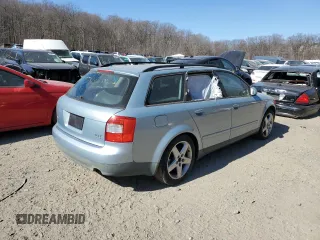 2002 Audi A4 1.8T with VIN WAUVC68E52A185611, listed as a Copart auction lot 48143095 with 187,086 mi miles and Salvage Title. Bid and sale history available at carsss.com. Image 3.
