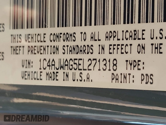 2014 Jeep Wrangler Sport with VIN 1C4AJWAG5EL271318, listed as a IAAI auction lot 41780040 with 128,942 mi miles and . Bid and sale history available at DreamBid. Image 9.