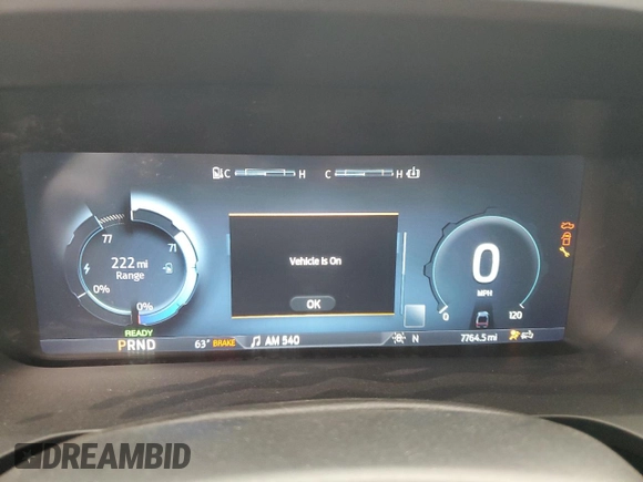 2024 Ford F-150 Lightning Flash with VIN 1FT6W3L7XRWG19735, listed as a Copart auction lot 54361215 with 7,764 mi miles and Salvage Title. Bid and sale history available at DreamBid. Image 9.