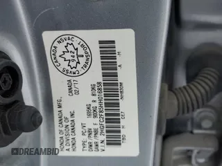 2017 Honda Civic EX with VIN 2HGFC2F85HH016858, listed as a Copart auction lot 44197545 with Not Provided miles and Clean Title. Bid and sale history available at DreamBid. Image 12.