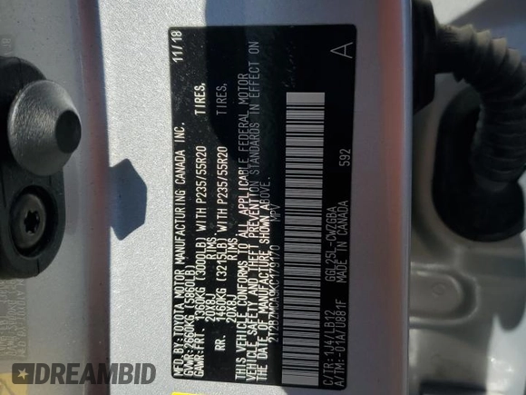 2019 Lexus RX 350 z VIN 2T2BZMCA9KC179170, wystawiony jako Copart lot #57491065 z przebiegiem 49 171 mil mil oraz Szkody całkowita. Historia ofert i sprzedaży dostępna na DreamBid. Obrazek 13.