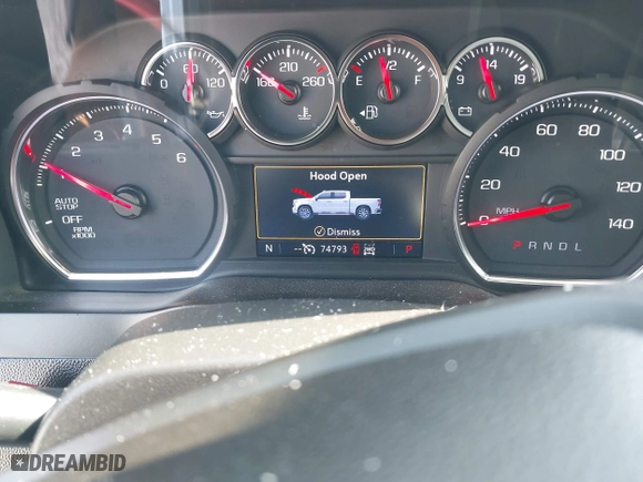 2019 Chevrolet Silverado 1500 LT Trail Boss with VIN 3GCPYFED5KG193055, listed as a IAAI auction lot 42071245 with 74,793 mi miles. Bid and sale history available at carsss.com. Image 7.