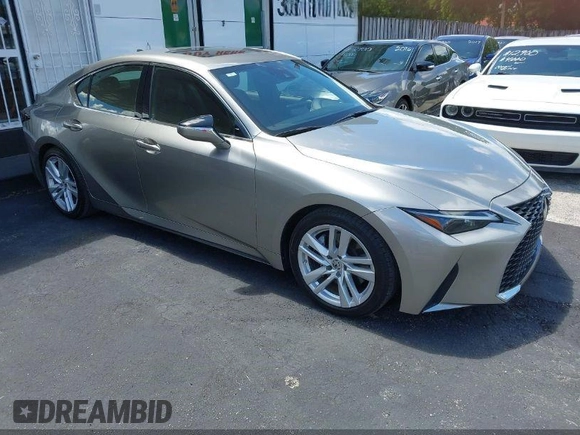 2021 Lexus IS 300 with VIN JTHCA1D23M5114416, listed as a IAAI auction lot 42582506 with 42,287 mi miles and . Bid and sale history available at DreamBid. Image 1.