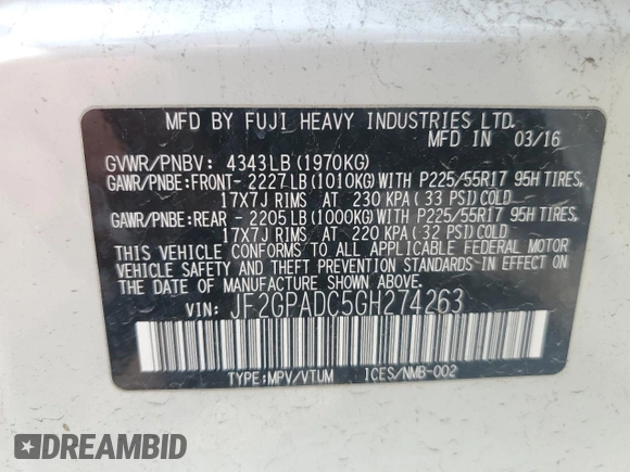2016 Subaru Crosstrek Premium с VIN JF2GPADC5GH274263, выставлен на аукционе Copart как лот 64240895 с пробегом 105 458 миль миль и На запчасти • Non repairable. История ставок и продаж доступна на DreamBid. Изображение 14.