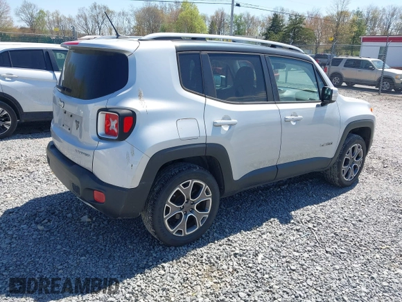 2016 Jeep Renegade Limited with VIN ZACCJBDT2GPD20595, listed as a IAAI auction lot 42122972 with 109,948 mi miles and . Bid and sale history available at DreamBid. Image 4.