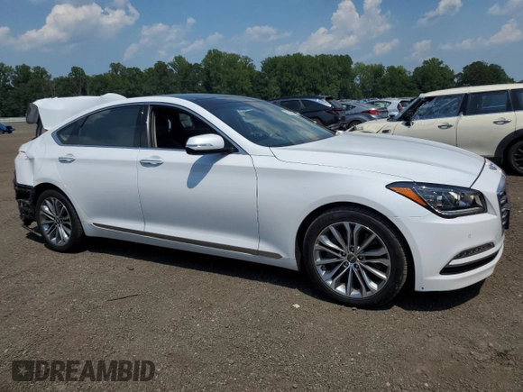 2017 Genesis G80 3.8L with VIN KMHGN4JE6HU180487, listed as a Copart auction lot 61892375 with 150,397 mi miles and Salvage title. Bid and sale history available at DreamBid. Image 4.